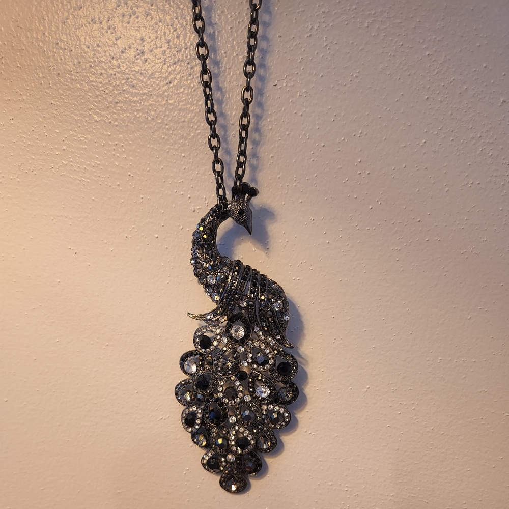 Peacock statement necklace